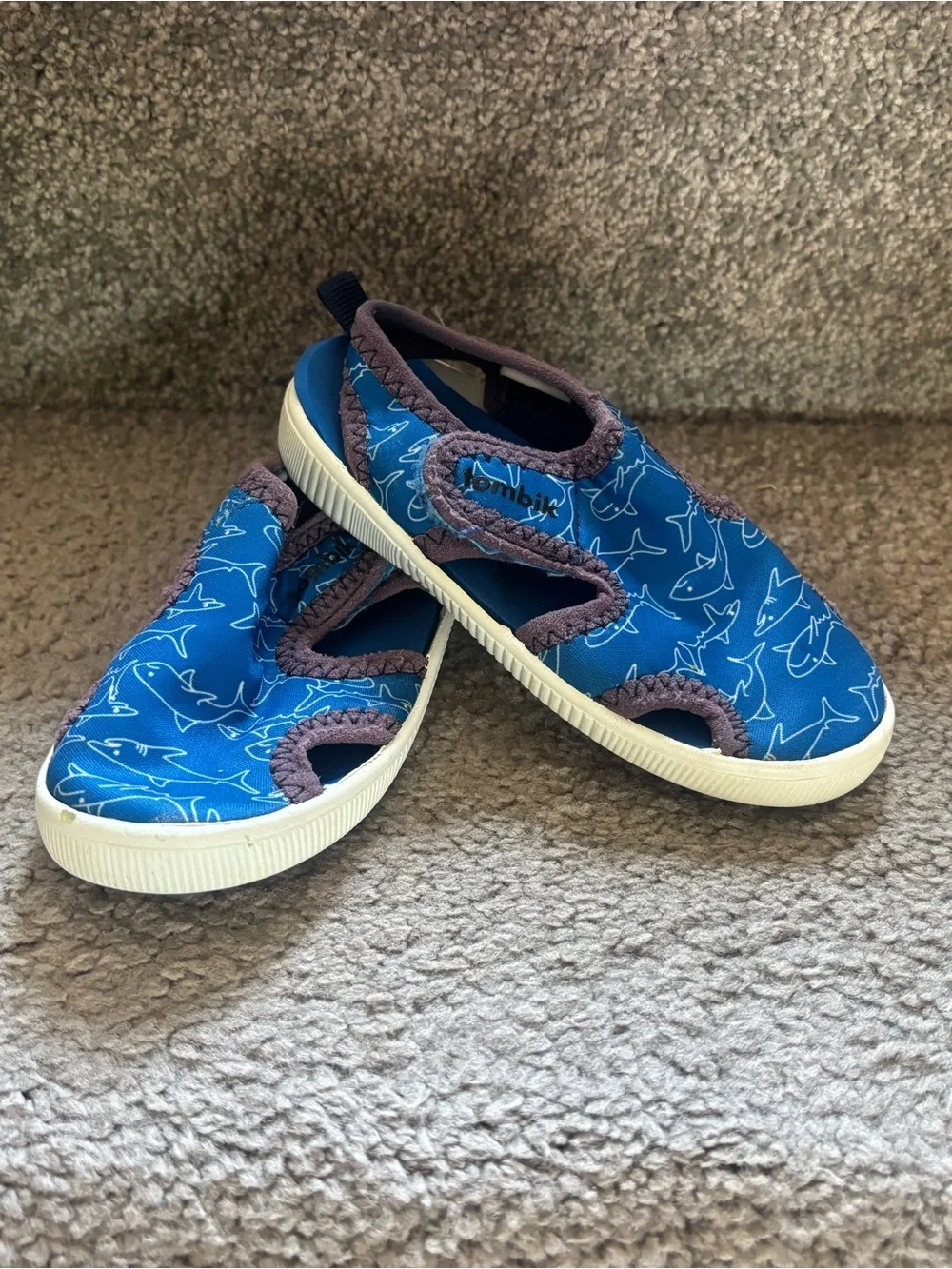 Kids Blue Shark Print Water Shoes